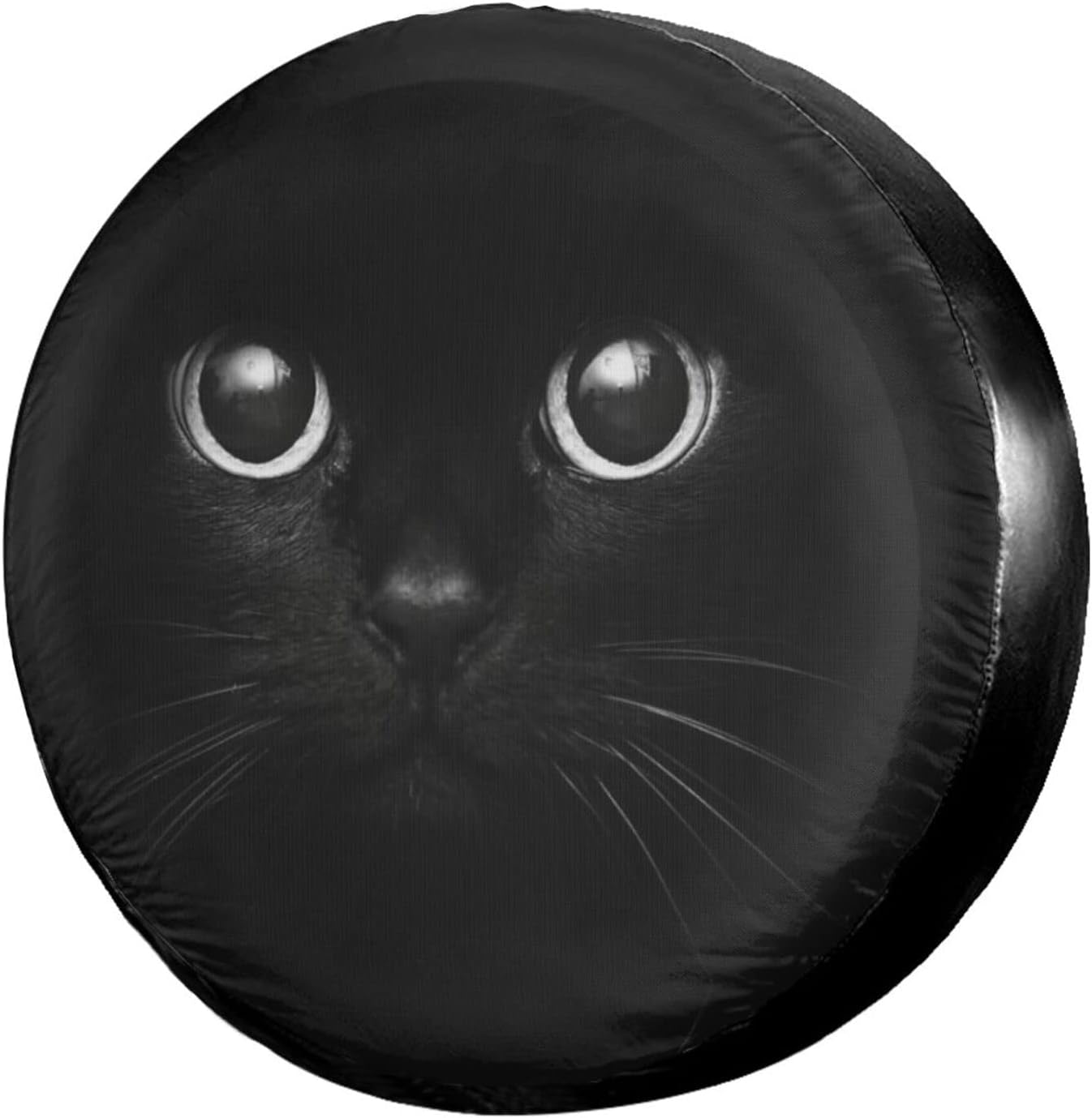 Cat in The Dark Spare Tire Cover Waterproof Dust-Proof UV Sun Wheel Tire Cover Fit for Jeep,Trailer, RV, SUV and Many Vehicle 17 Inch