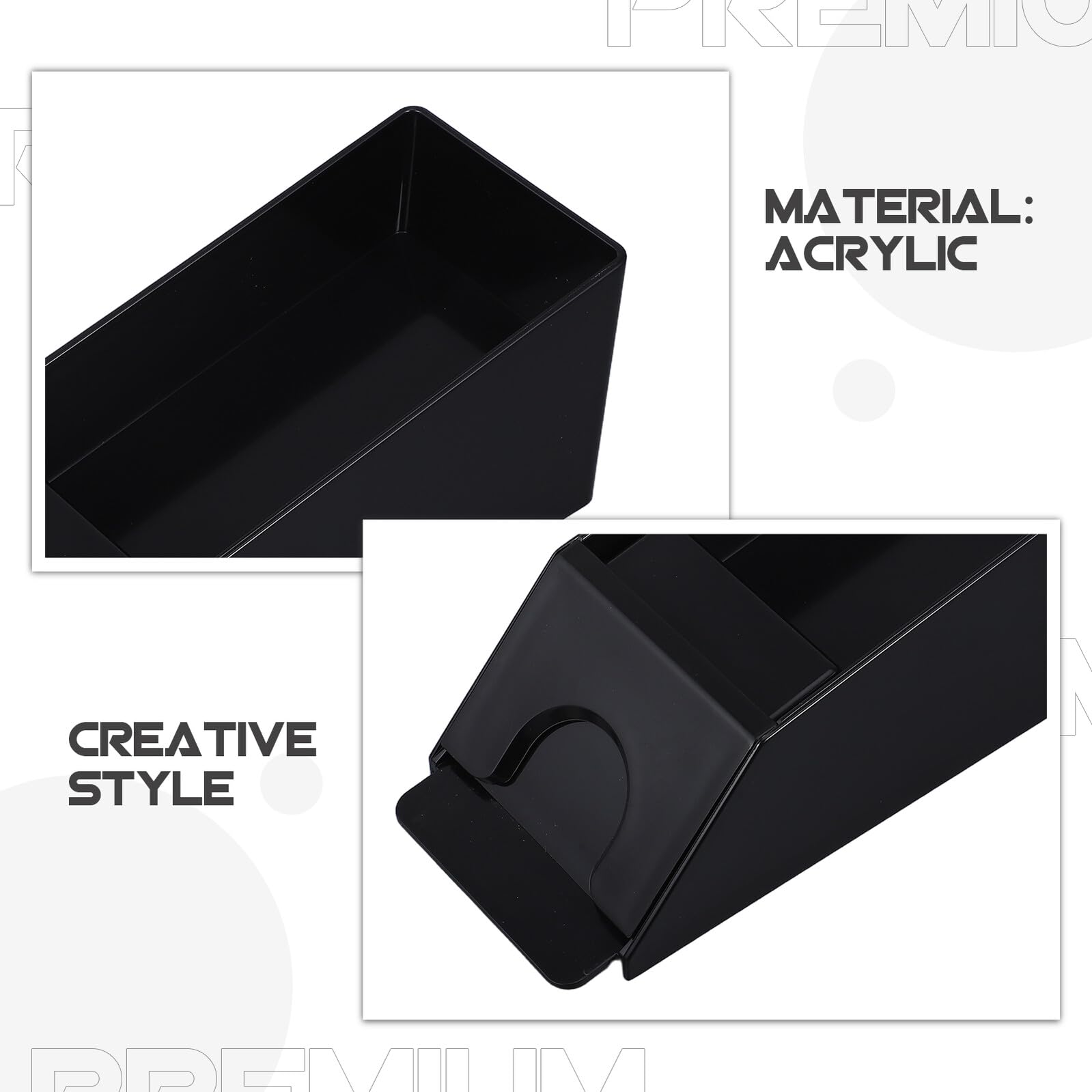 ifundom Distributeur de Cartes Acrylique Noir 1 Pièce, Bords Arrondis