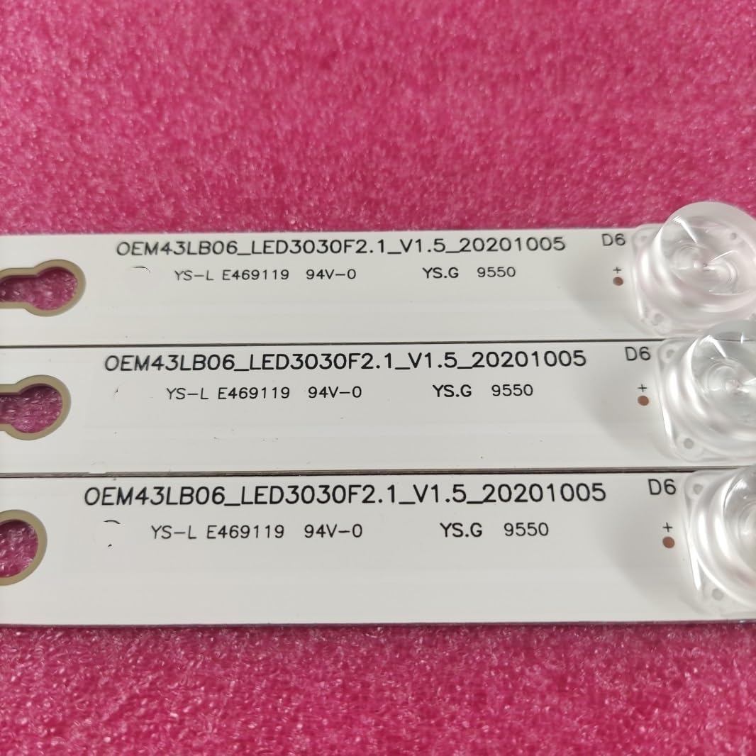 Compatible 3PCs Backlight Replacement 43UC6306 43UC6406 43S303 43S305 43DP608 D43A810 L43 for 4900 SD43A810 L43E5800A-UD OEM43lb06 LED3030F2.1
