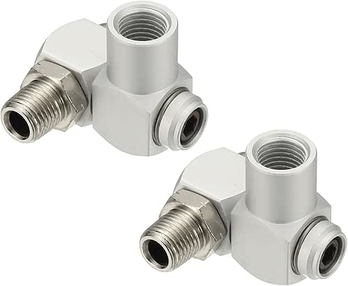 PATIKIL 2 Pcs 360 Swivel Air Hose Connector, 1/4 Inch