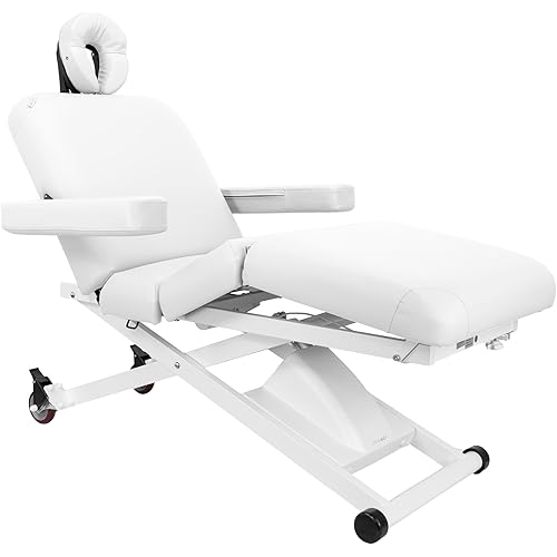 SKINACT Cleo Electric Spa Treatment Table, Facial Massage Bed ADA Compliant (White)