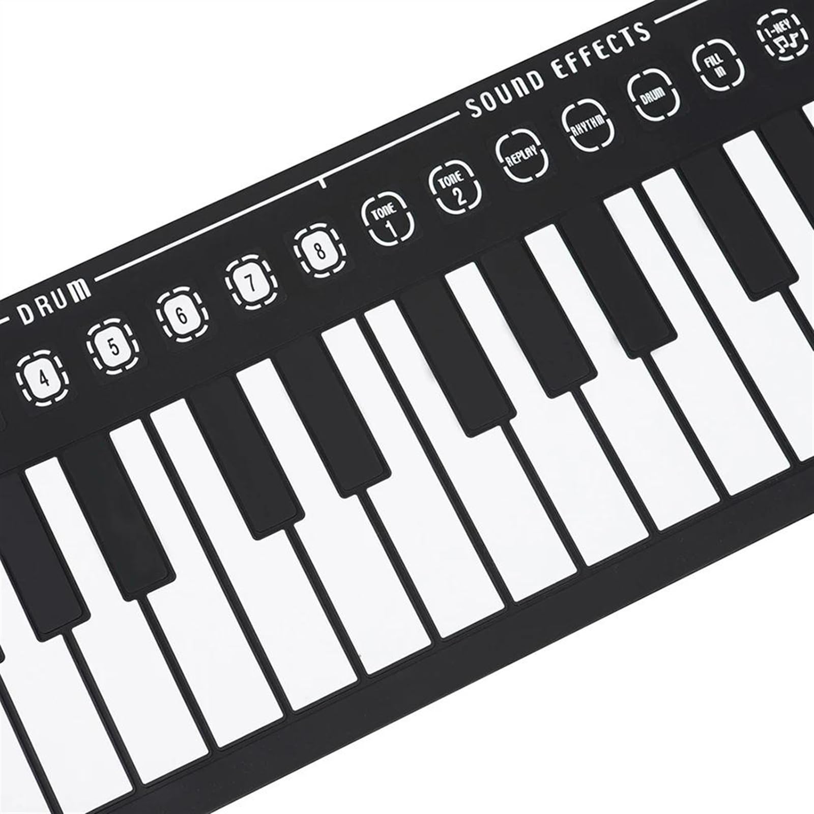 49 Klawiszy Składane Pianino Elektroniczne Instrument Klawiszowy Ręcznie Zwijane Pianino Wbudowany Głośnik Przenośne Keyboardy Pianino