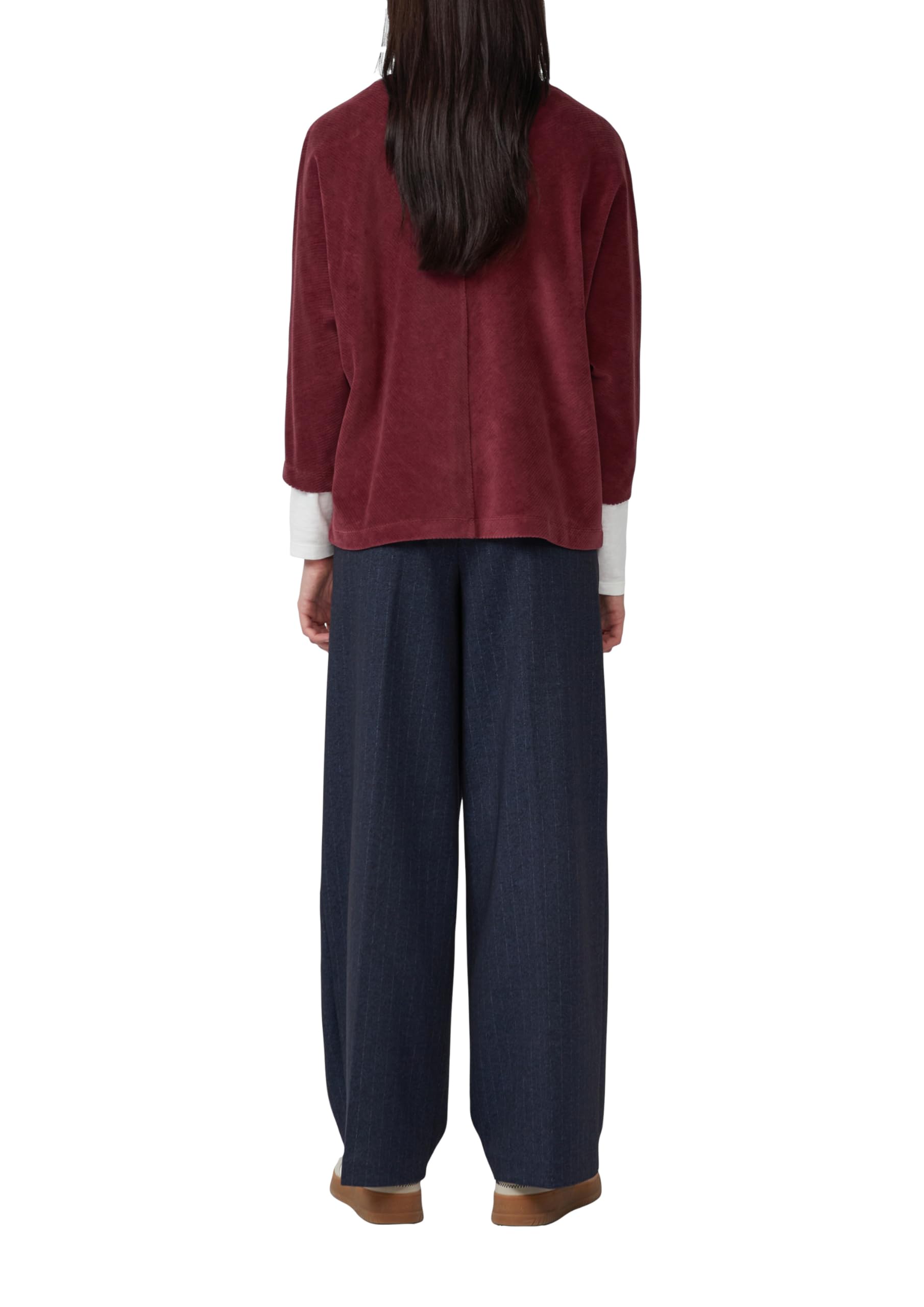 s.Oliver Cord-Shirt mit Teilungsnaht und Fledermausärmeln