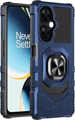 Funda compatible con OnePlus Nord N30 5G con protector de pantalla, soporte de anillo para montaje magnético de automóvil, grado militar, resistente