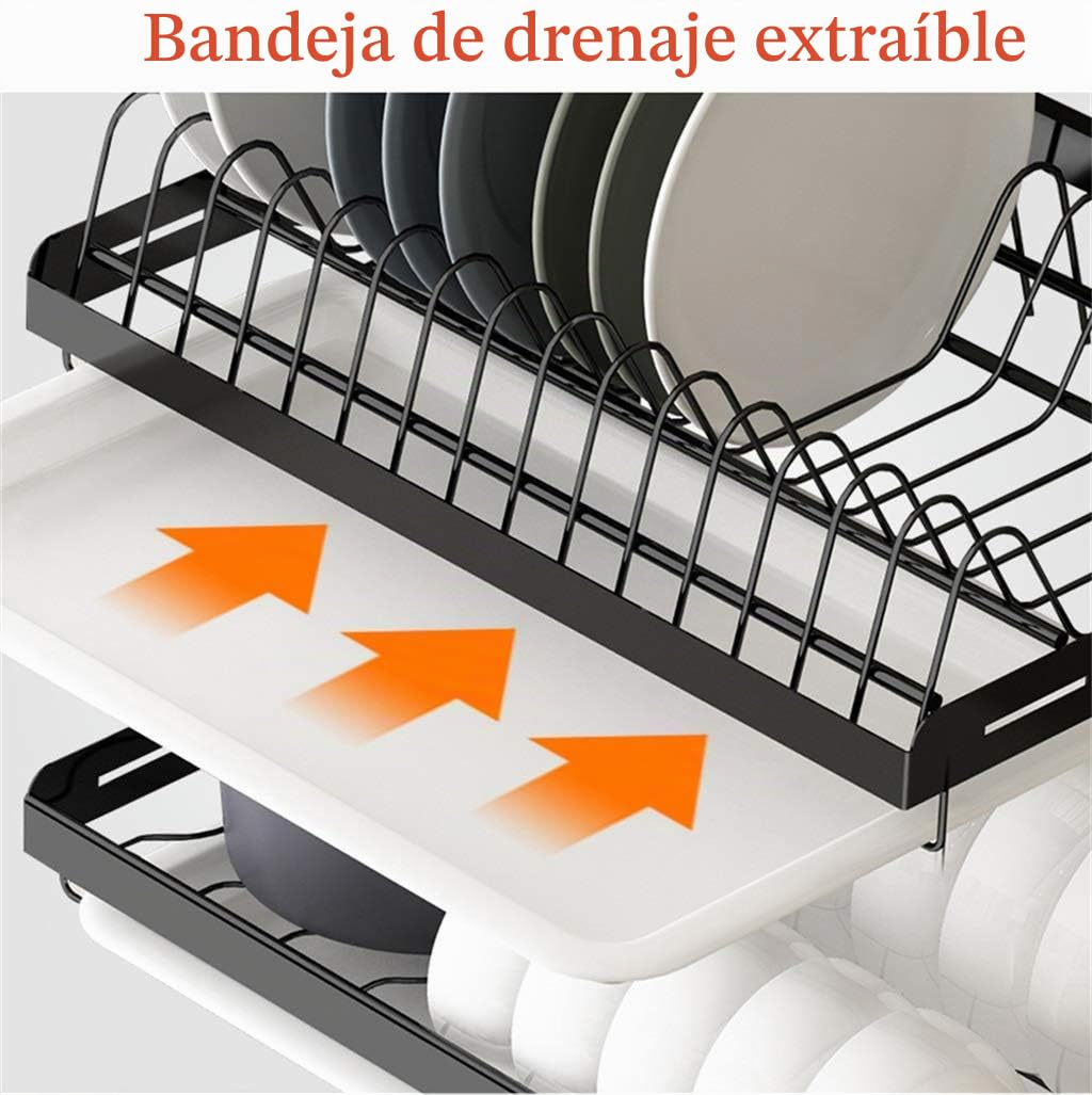 Escurridor de platos Plato de acero inoxidable estante de la pared libre del sacador Colgando cocina for guardar ESCURREPLATOS Caja de almacenamiento en rack rack de drenaje escurridor de platos para