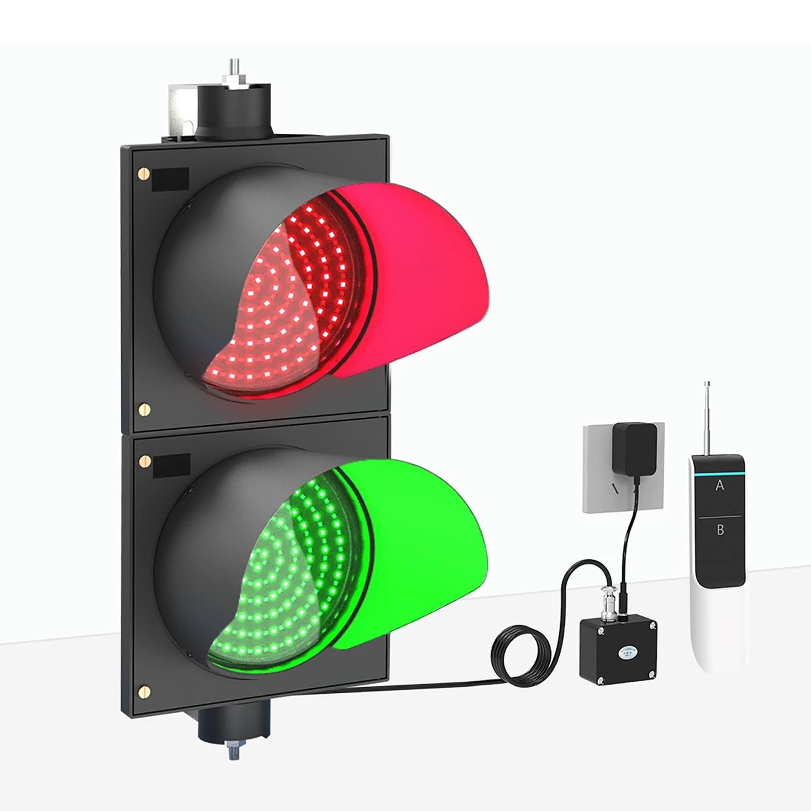 Czerwone Zielone Światło Stop AC100-240V, 200 mm Zdalnie sterowane światło | Zasięg 100 M/1000 M, wodoodporna obudowa PC, do magazynu (sterowanie zdalne 1000 m)