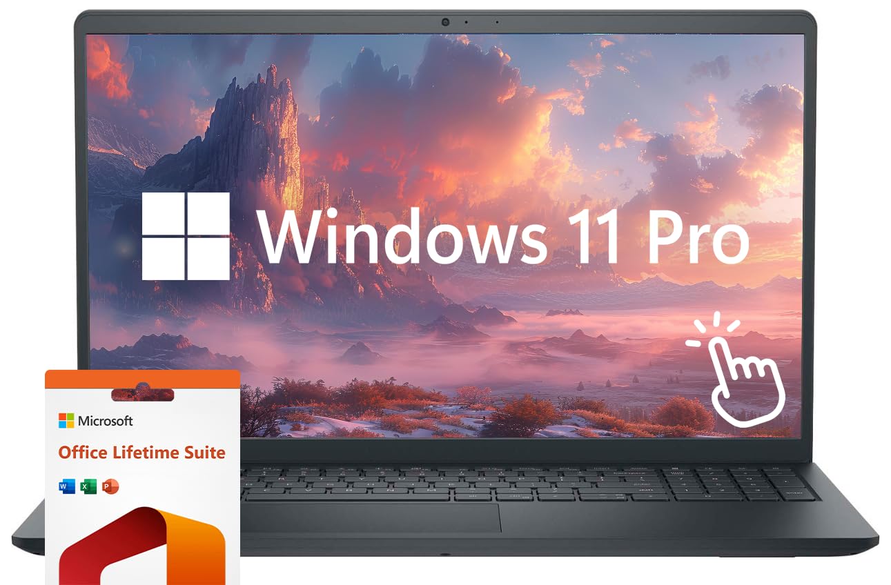 Inspiron 15 Touch Screen Business Laptop Computer, 15.6" FHD LED Laptop, Intel Core i5-1235U Processor, Windows 11 Pro 32GB RAM 1TB SSD, Microsoft Office Lifetime Suite, Carbon Black