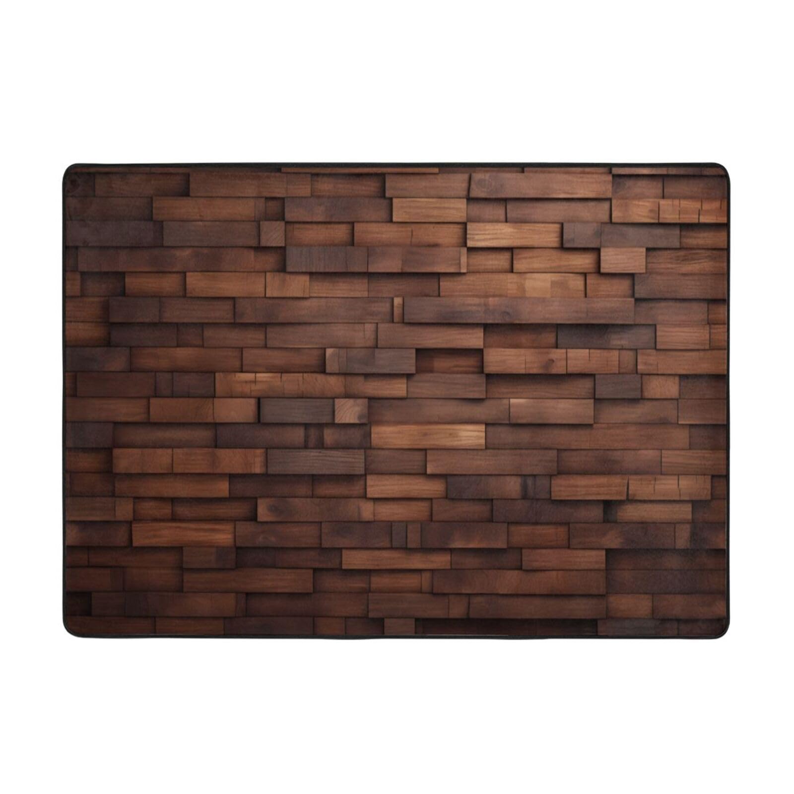 Tapis intérieur et extérieur pour salon et bureau effet parquet