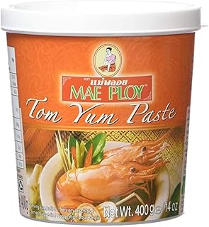 Mae Ploy Tom Yum Paste | Colourful and Spicy Aroma | Perfect for Thai Cooking | Add to Meat, Seafoods or Vegetables | Product of Thailand | Wake Up Your Taste Buds | 400g Pot