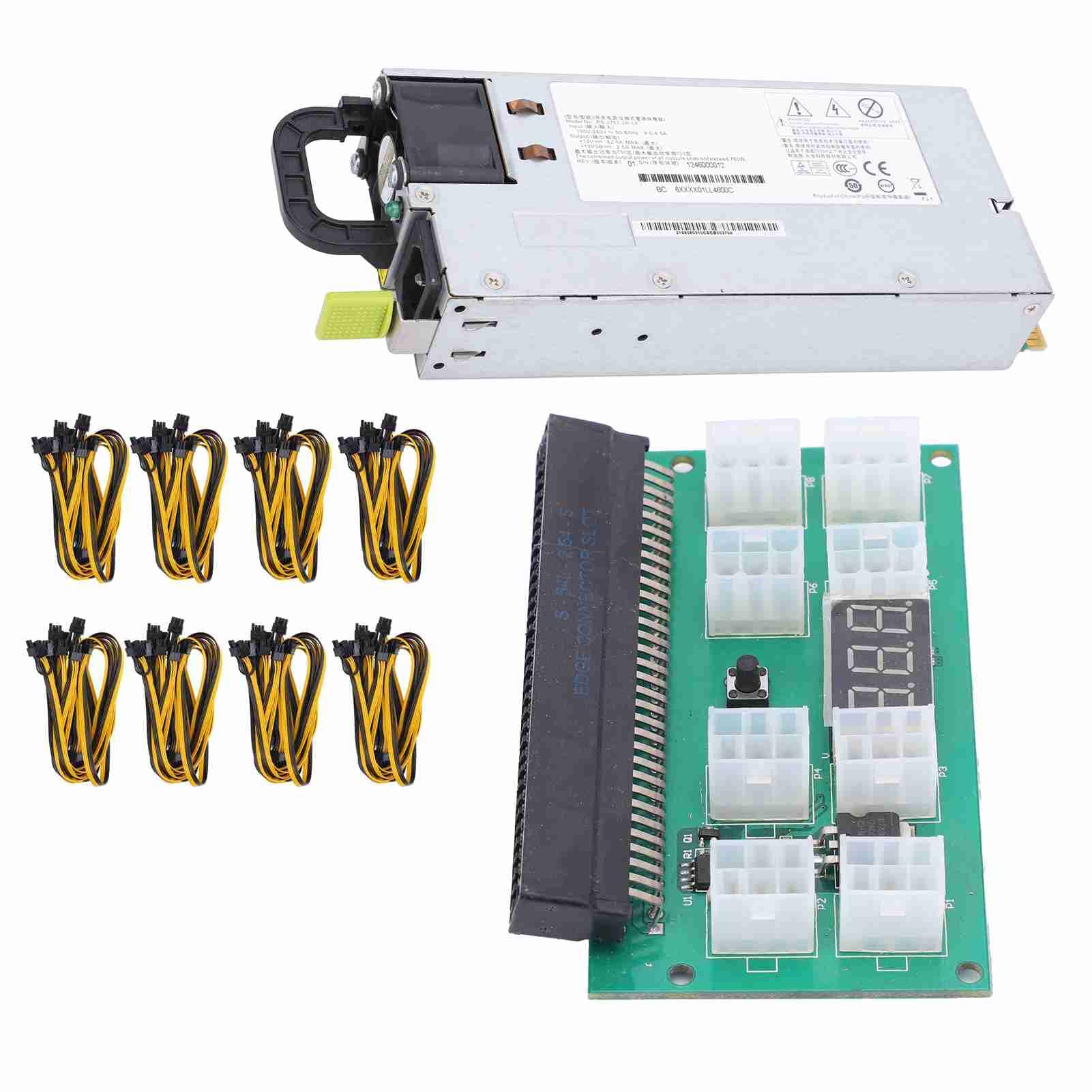 Server-Netzteil, 750 W, Aluminiumlegierung für R520G7 RH2285, mit 8 Stück Verdrahtungskabeln, Modell PS 2751 2F LF