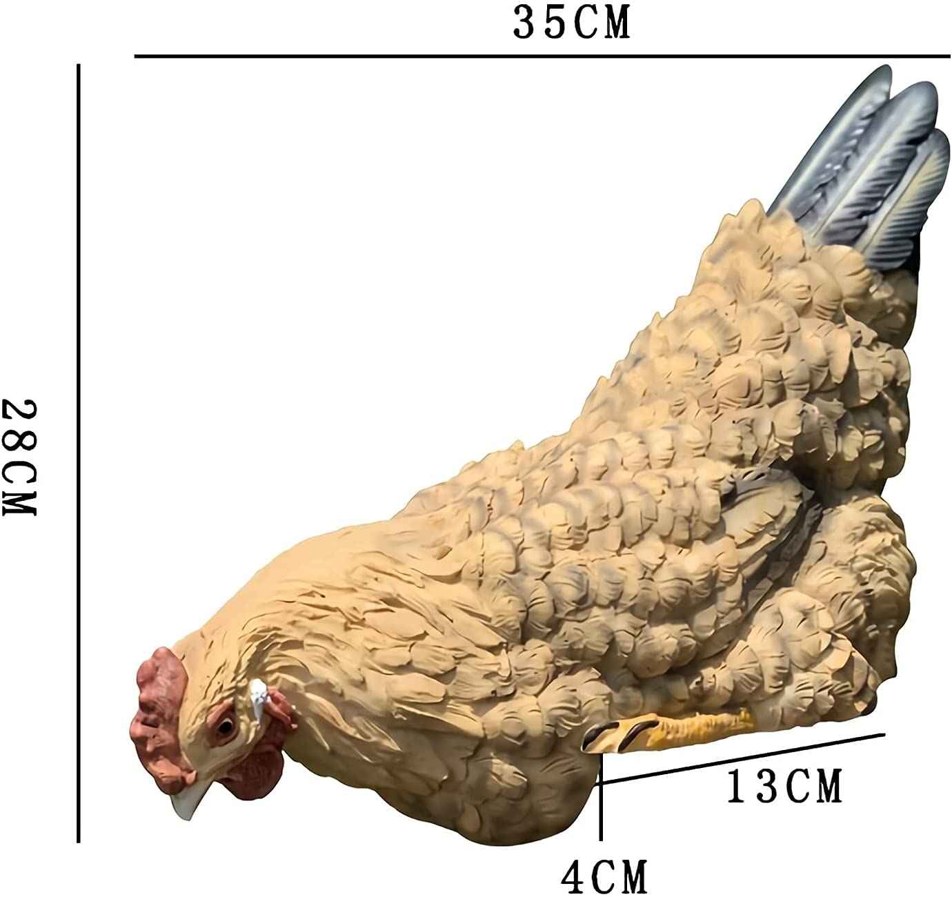 28 cm posągi ogrodowe z żywicy, kogut, rzeźba kurczaka, zwierzęta gospodarskie, figurki grafiki na zewnątrz, patio, podwórko, dekoracja trawnika