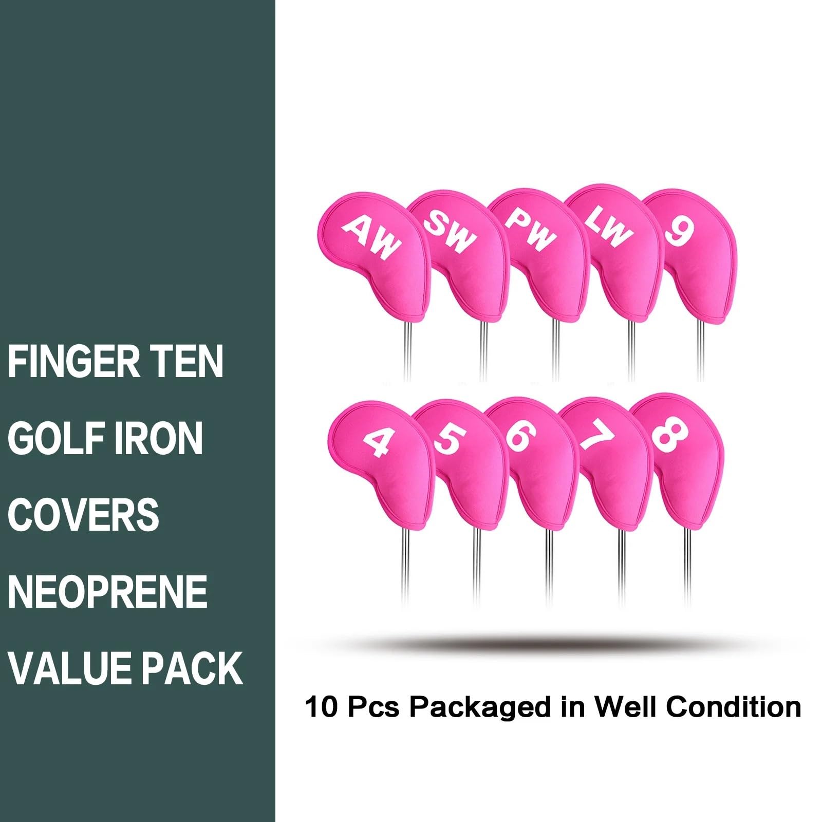 Fundas para Cabeza De Club De Golf Juego de Fundas for Palos Golf, Protector Neopreno for hierros, Valor, Paquete 10, Cubierta Universal for Cabeza, Compatible con Hierro Principales