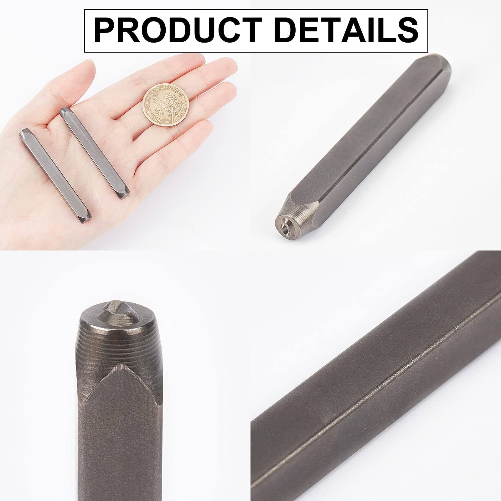 Set 27 Timbri Acciaio Carbonio 3mm - Lettere Corsive Per Stampa Su Metallo E Pelle - Foto 8