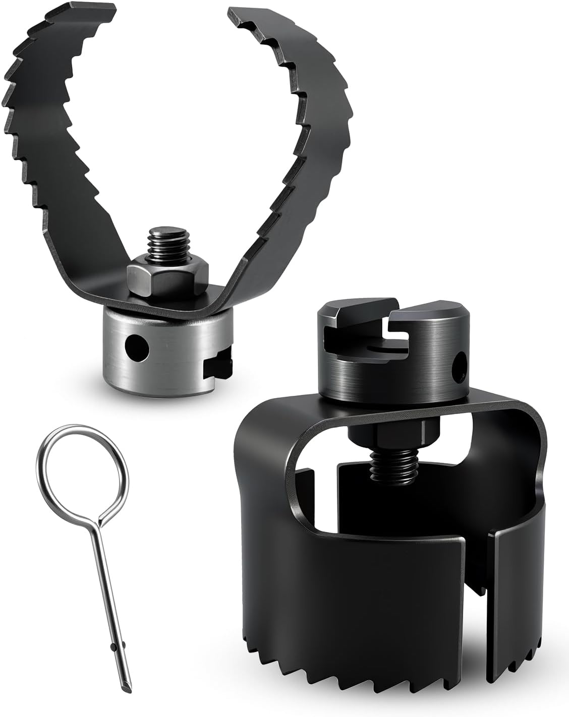 Drain Auger Attachment Set 4"-8" Pipe Cleaning Fit for K-1000 K-1500 | Fit for K-1800 K-4000 K-7500 K-10000 1-3/16" 30MM, 3PCS Spiral Cutter Grease Cutter Pin Key 1-1/4" 1-1/2" Cable