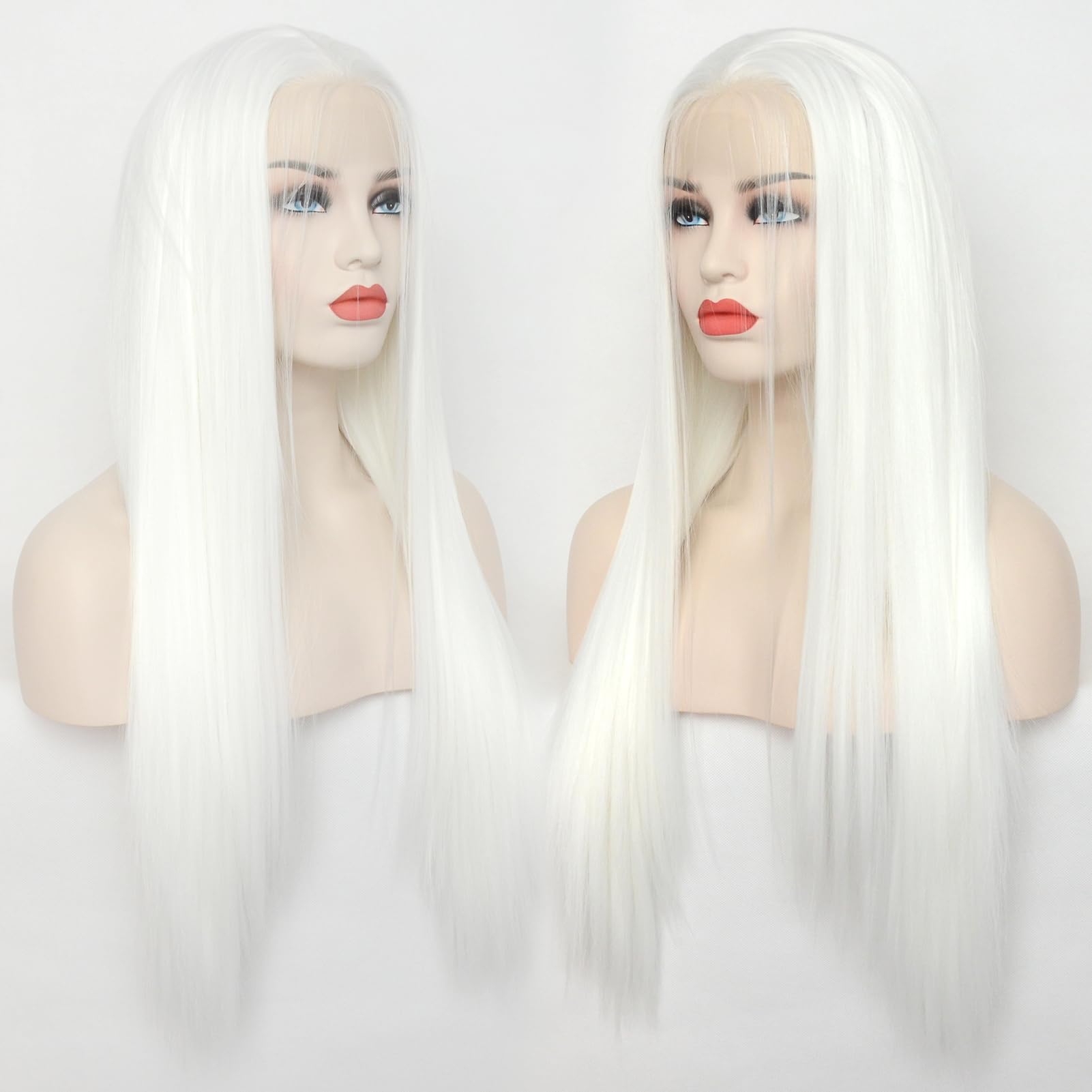 22 Inch Straight Synthetic Lace Front Wig Glueless Heat Resistant Daily Party Scdf0589ff10844a6af0f8bc583588  main image 2