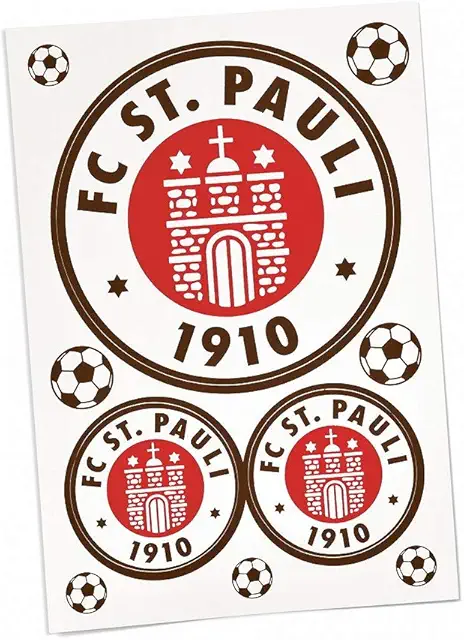 FC St. Pauli Logo Aufkleber 3er-Set - St Pauli Sticker