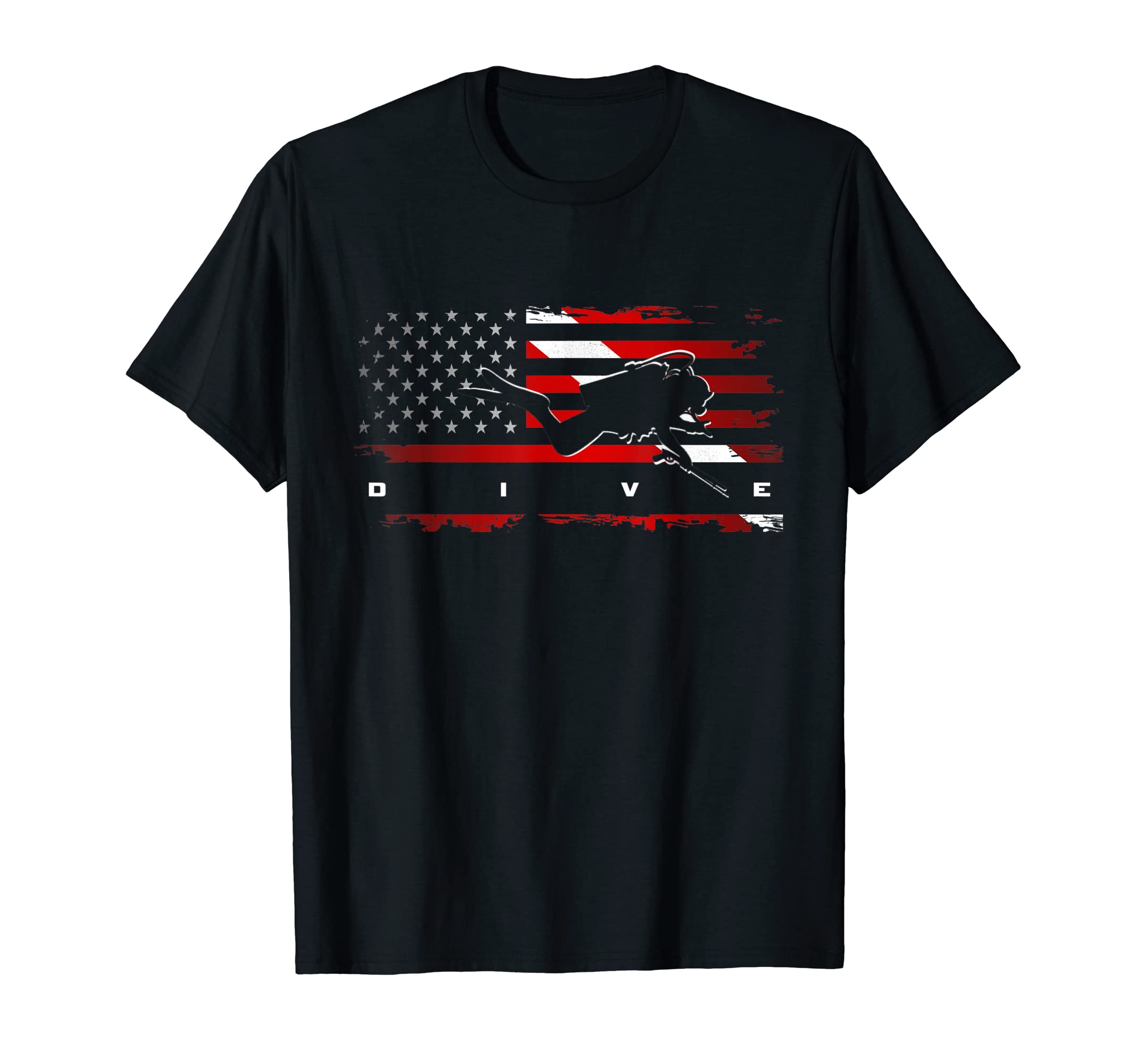 American Flag Scuba Diving Apparel - Scuba Diving T-Shirt