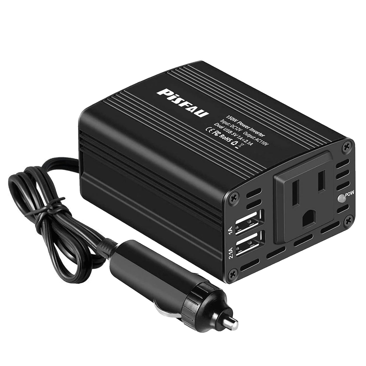 150W Power Inverter 12V DC to 110V AC Car Plug Adapter Outlet Converter