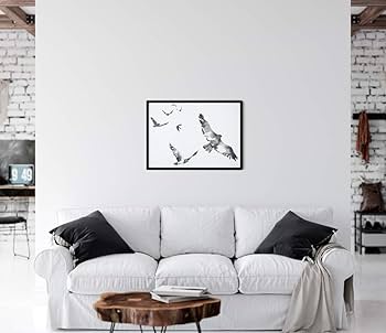 Amazon.co.jp: E.hina アートポスター【BIRDS】 鳥 風景 自然 シンプル