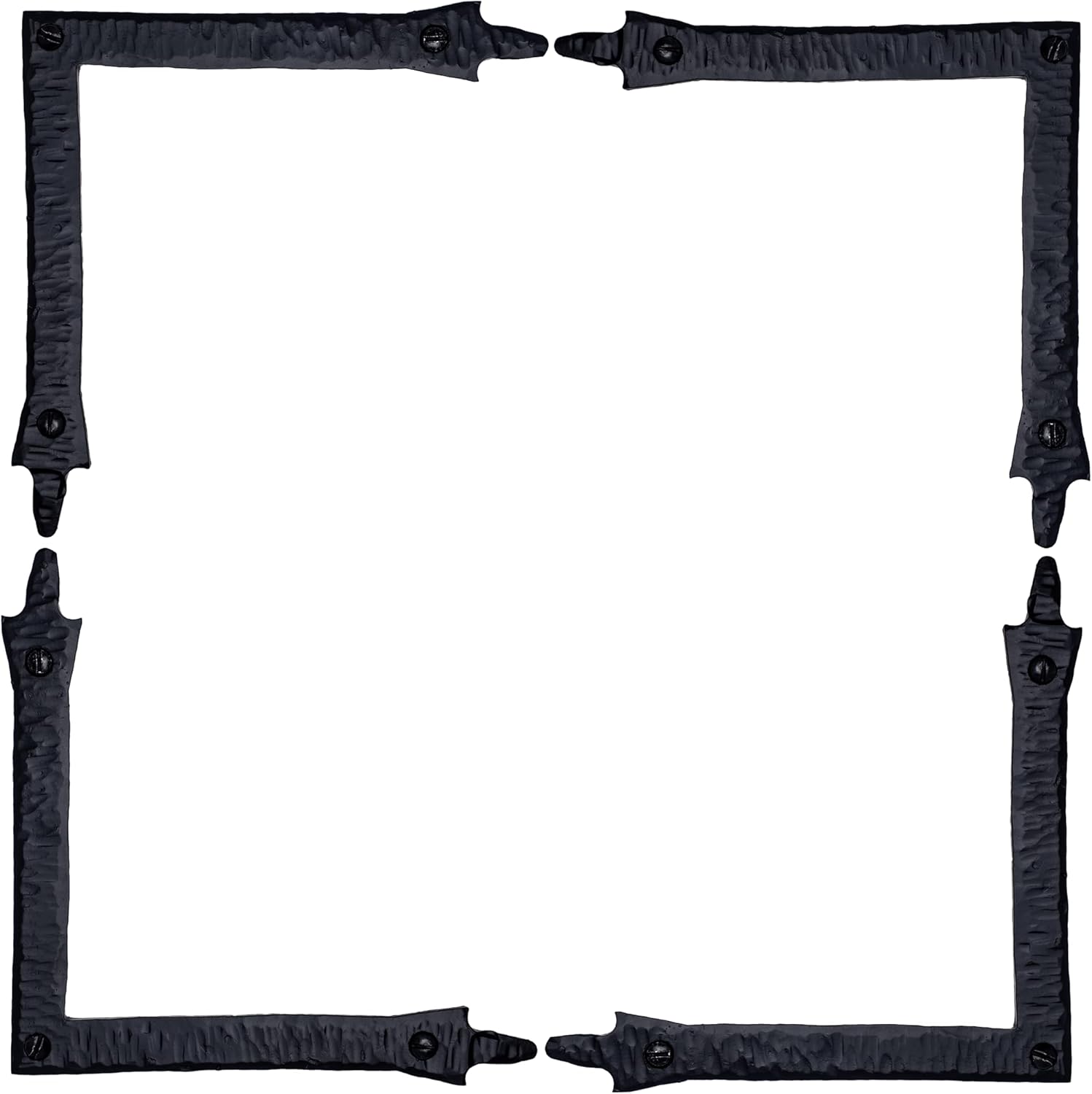 4 Pack 5.5 inch Decorative Corner Brackets Black L Bracket Decorative Corner Brackets Flat Angle Bracket Barn Door Hardware Ornamental Brackets The Farmhouse Series by Borderland Rustic Hardware