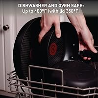 Vista 7 de T-fal Ultimate - Juego de 2 Piezas de Sartenes Antiadherentes de Anodizado Duro, 10, 12 pulgadas, aptas para horno 400F, utensilios de cocina, juego