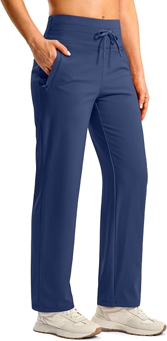 SANTINY Womens Fleece Lined Pants 29" Winter Warm Sweatpants Water Resistant Snow Ski Hiking Pants with Zipper Pockets