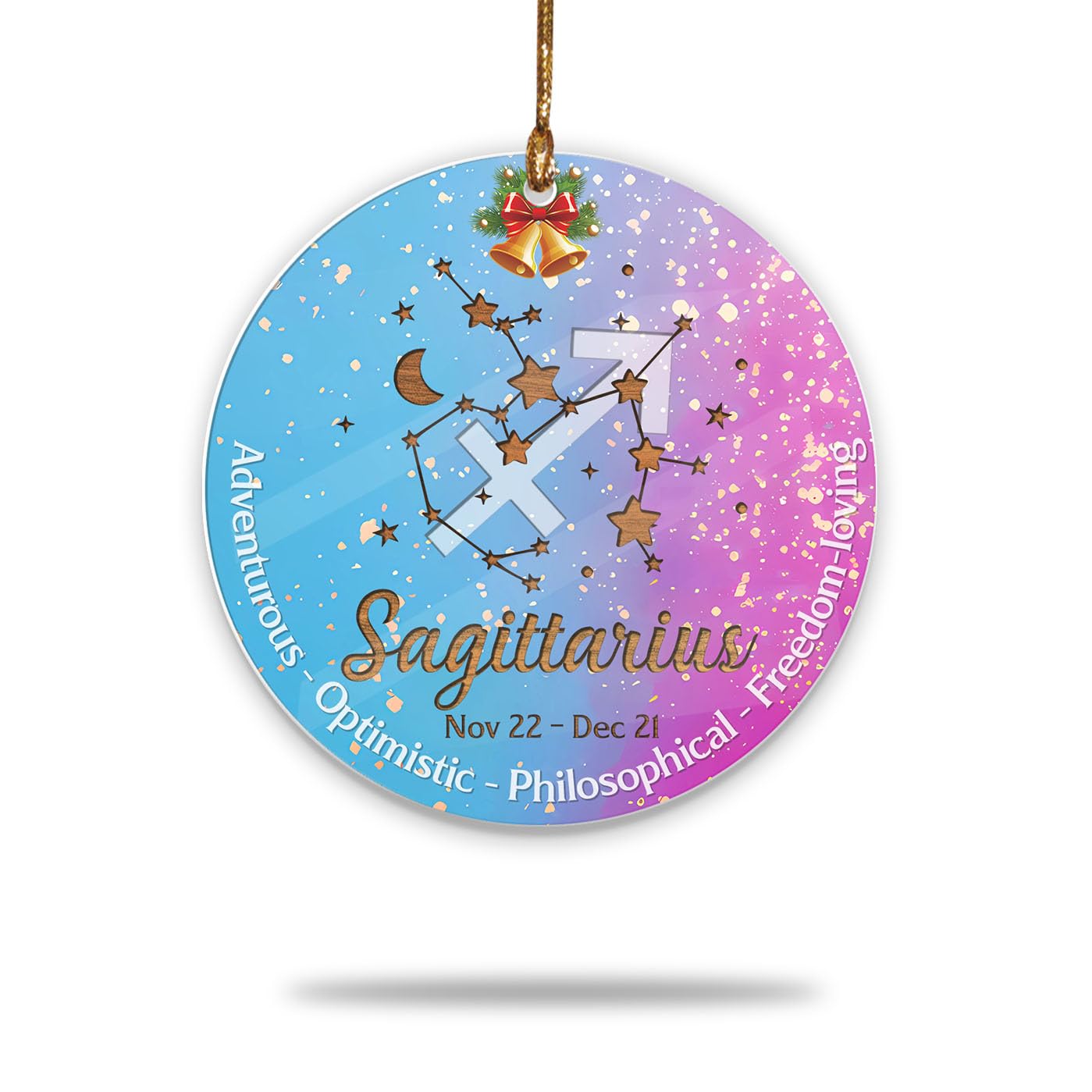 Signe du zodiaque Sagittaire : décoration de Noël optimiste pour esprit libre