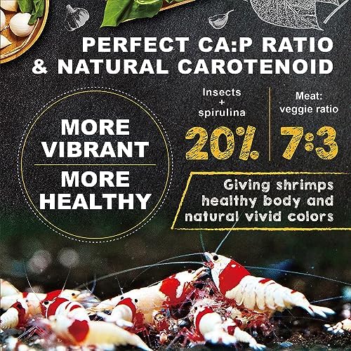 Ultra Fresh Shrimp Food, High Protein, Rich in Vitamins for Crystal, Caridina and Small Tropical Shrimp 2.04oz
