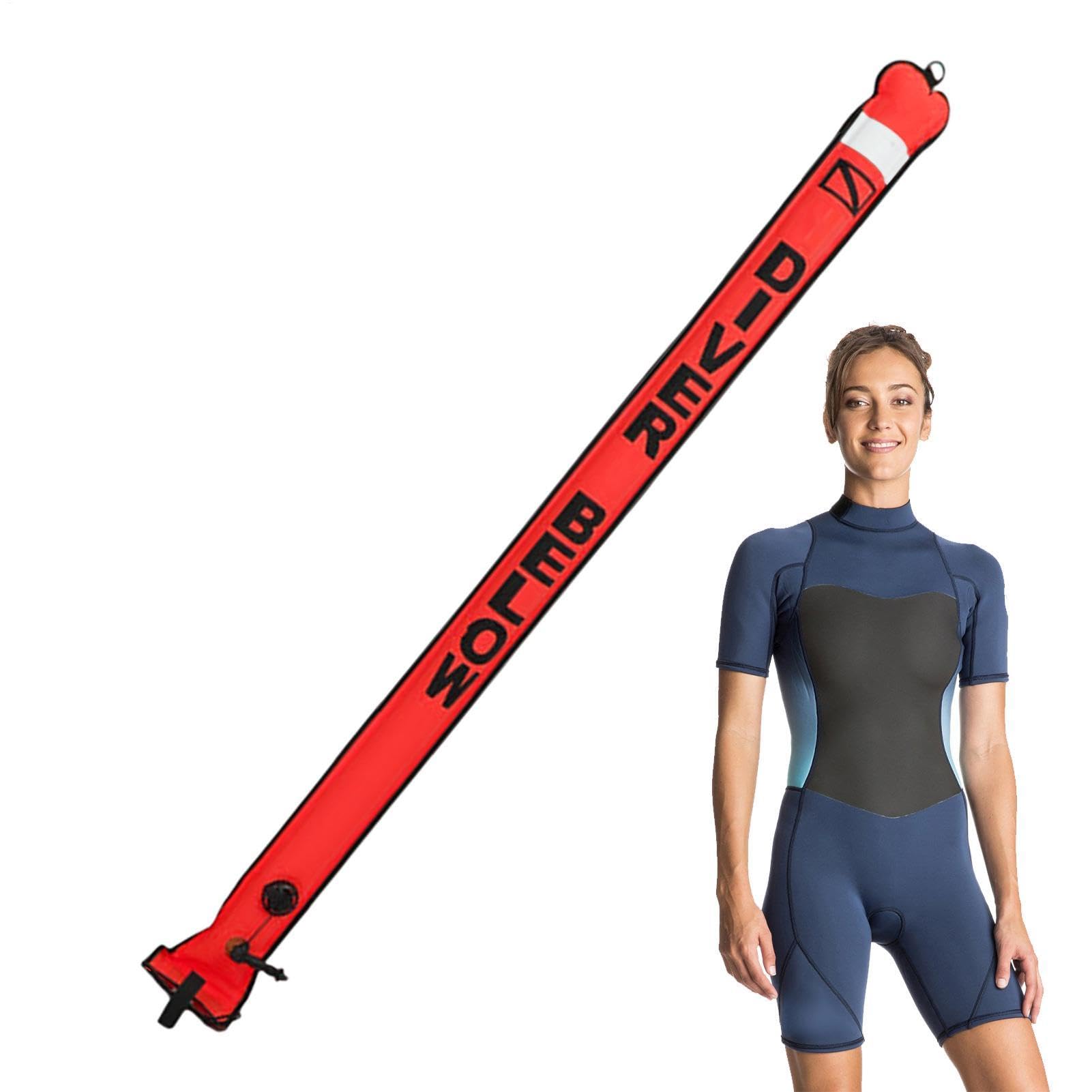 Boya de marcador de superficie, flota de buceo, accesorios de buceo Equipo de seguridad - Tejido de nailon 210D duradero con revestimiento de TPU, diseño autosellante para natación submarina