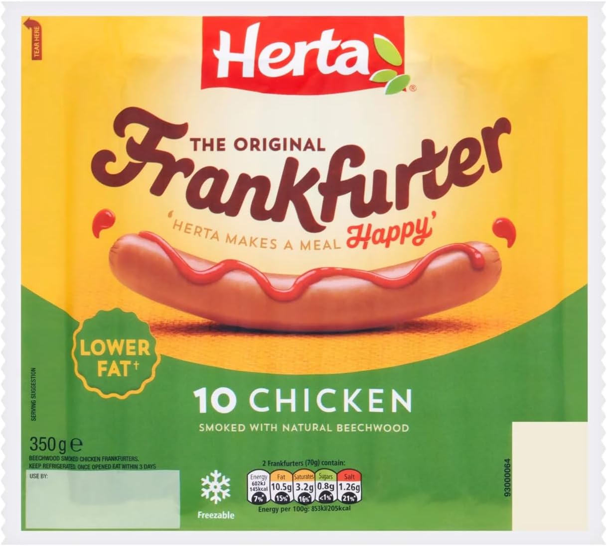 Herta Frankfurters Chicken Hot Dogs, 350g