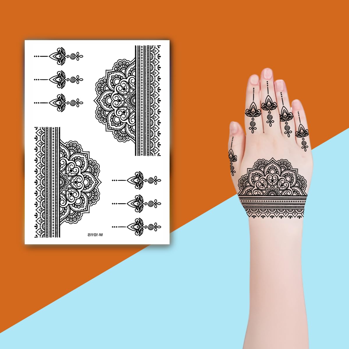 paisley elegance mehndi design henna temporary waterproof body tattoo for (black) women and girls
