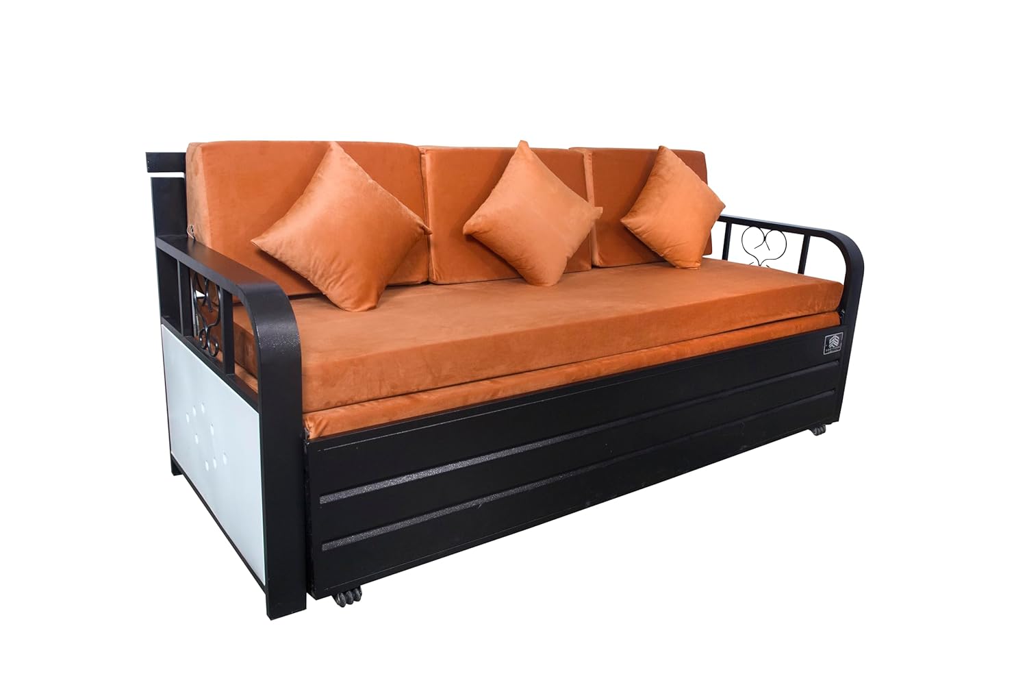 SOFTSOUL Furniture Metal Sofa Cum Bed with Hydraulic Storage – (Texture Finish – Black & White) : Powder Coating (Single (6 X 4)) SOFTSOUL Furniture Metal Sofa Cum Bed with Hydraulic Storage – (Texture Finish – Black & White) : Powder Coating (Single (6 X 4))
