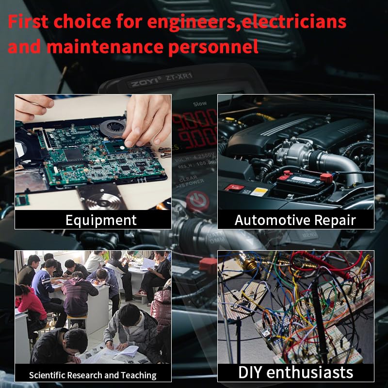ZOYI Battery Internal Resistance Tester 2 in 1 multimeter Battery Voltage Meter Car Battery Tester for AAA AA Model 0.1mΩ-200Ω
