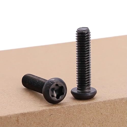 Miniatura 2 de Tornillos de máquina con cabeza Torx de botón M6-0.039 x 0.984in (40 piezas) con acabado de óxido negro, acero de aleación de grado 10.9, rosca