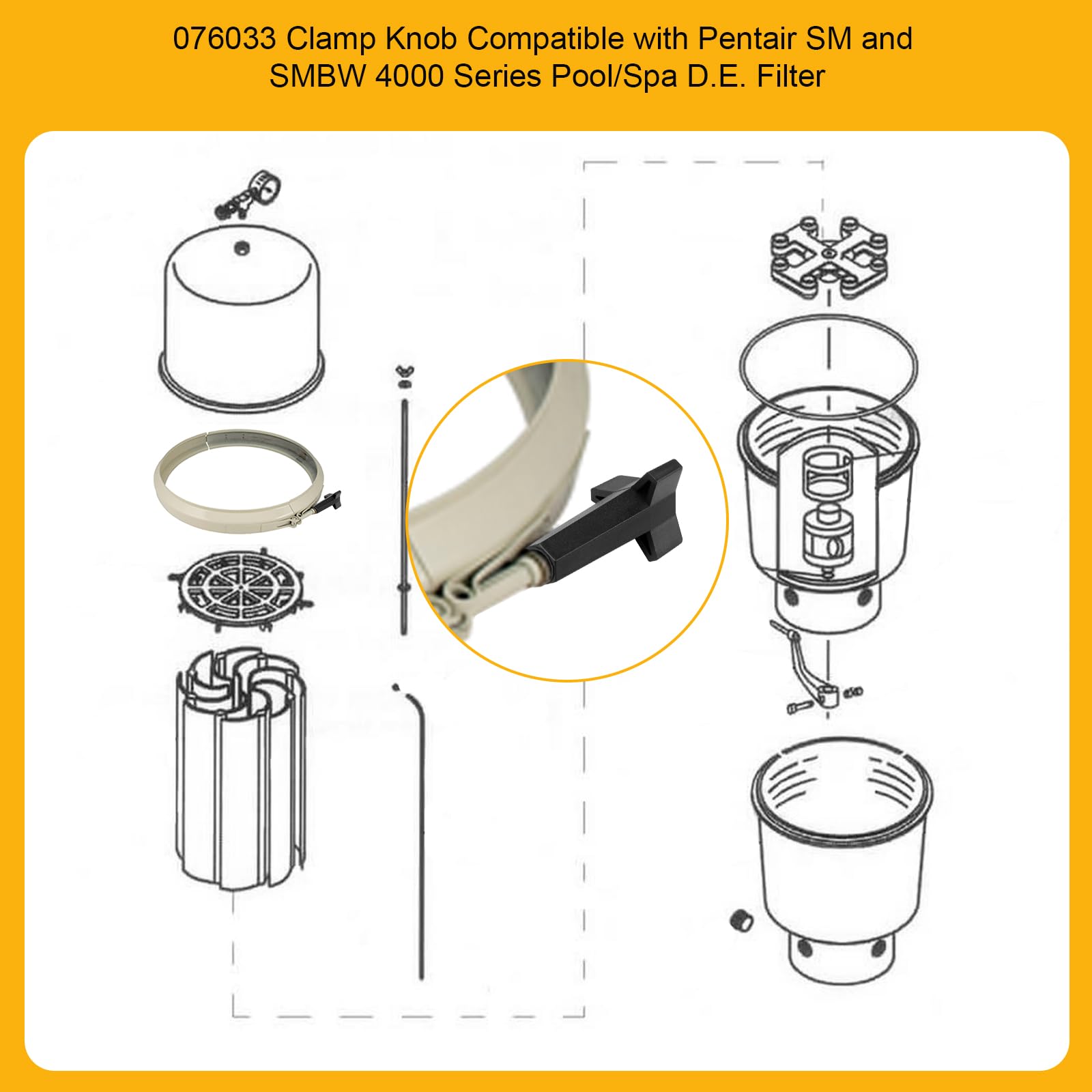 Amazon.com: Giokyi 076033 Clamp Knob Clamping Band Knob Compatible