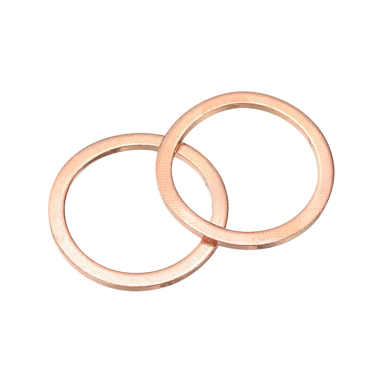 uxcell M4 Flat Washer, 26 Pcs Copper Ring Flat Washers 8mm OD 1mm Thick Metal Sealing Gasket Ring for Screws Bolts Nuts