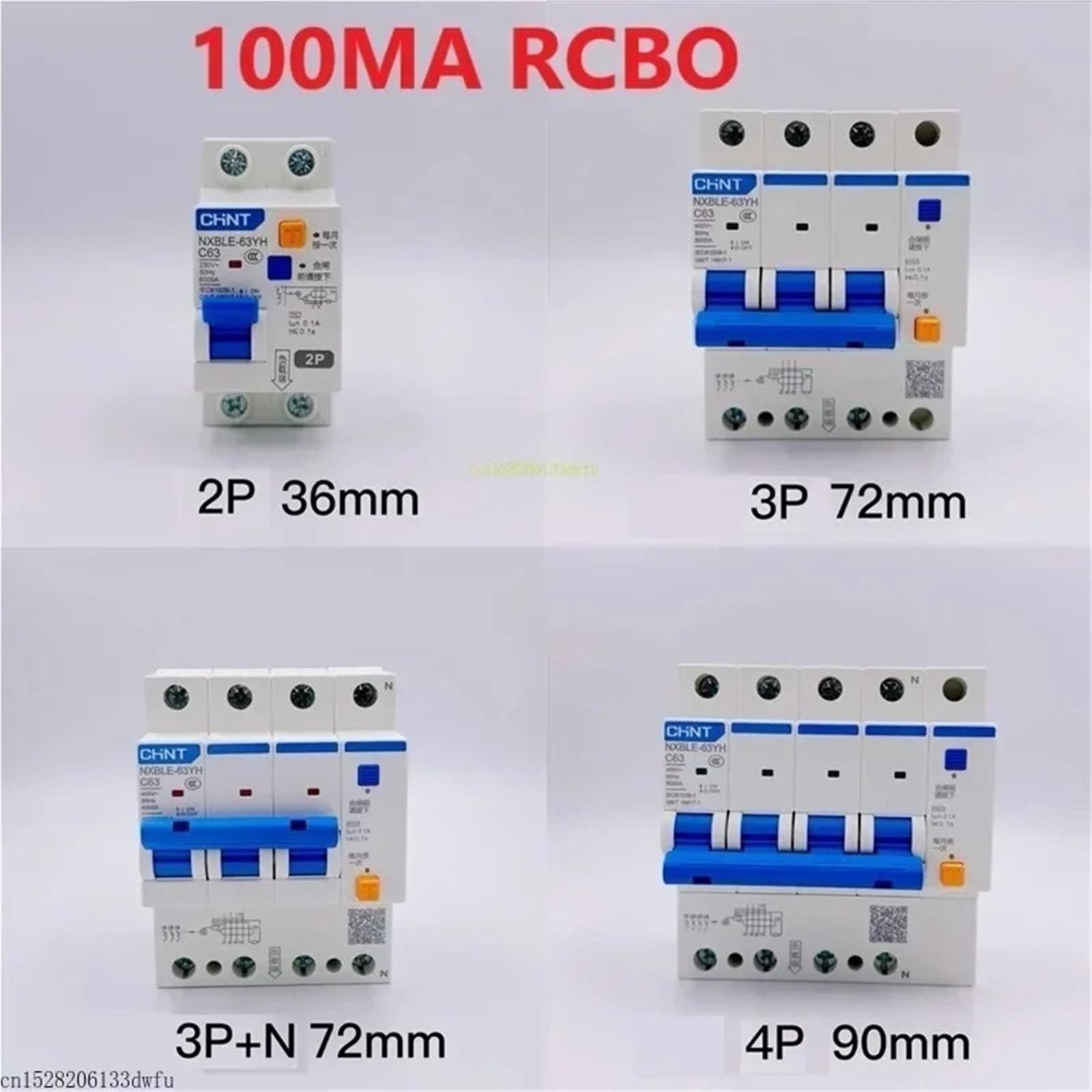 Interruttore magnetotermico differenziale 63YH 100MA 0,1A 32A 40A 63A 125A(1P N,16A)