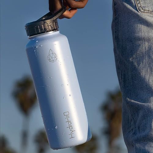 Miniatura 6 de HYDRO H2O Botellas de agua de acero inoxidable para gimnasio de 37 onzas botella de agua de viaje aislada al vacío termo deportivo de acero