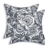 Classic Accessories for Vera Bradley Water-Resistant Accent Pillows, 18 x 18 x 8 Inch, 2 Pack, Java Navy