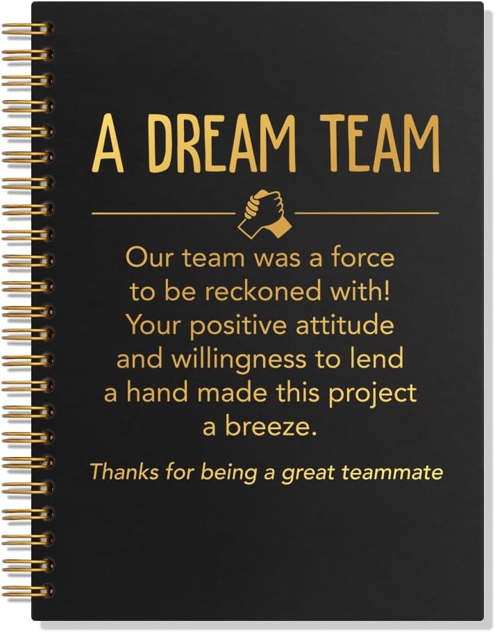 A Dream Team 80 Sheets 160 Pages Funny Spiral Notebook, Team Appreciation Gifts for Employees, Team Member Gifts for Staff, Team Gifts for Coworkers Colleague