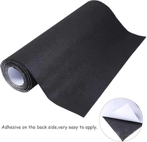 Miniatura 3 de Caydo Rollo de fieltro autoadhesivo negro grande para proyectos de bricolaje, disfraces, cajones de joyas, manualidades, tela, despegar 15.7 x 78.7