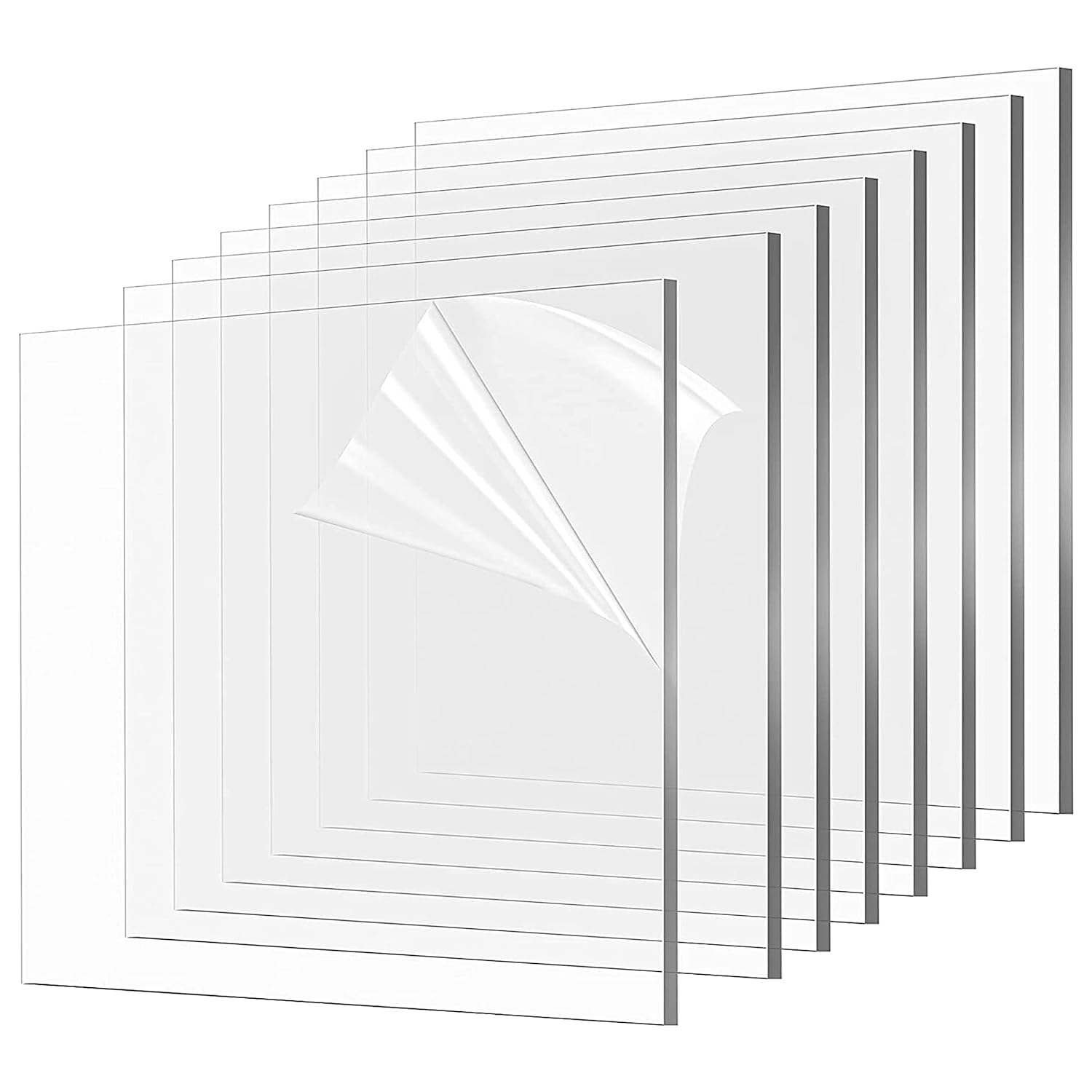 3nesh Collections acrylic glass sheet transparent 3mm panel for DIY craft window glass painting picture frames Face shields Signs Display Kids projects etc (12x12)-image-11