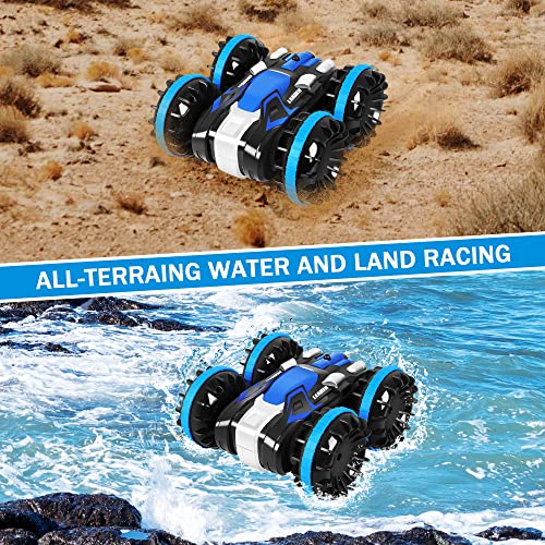Pecmpo Water And Land Rc Car For Kids-2.4Ghz Remote Control Boat Waterproof Rc Monster Truck Stunt Car 4Wd Rc Vehicle-Toys Gift For 6-12 Year Old Boys Girls Teen #TOP5