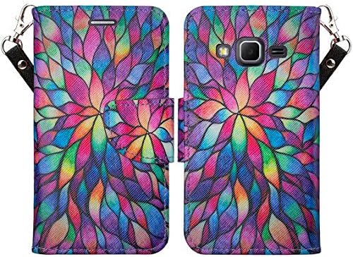 GW Compatible for Samsung Galaxy Prevail LTE 4G / Galaxy Core Prime Case, Magnetic Flip Wallet Case for Galaxy Prevail LTE 4G (Boost Mobile/Verizon/Straight Talk)- Rainbow