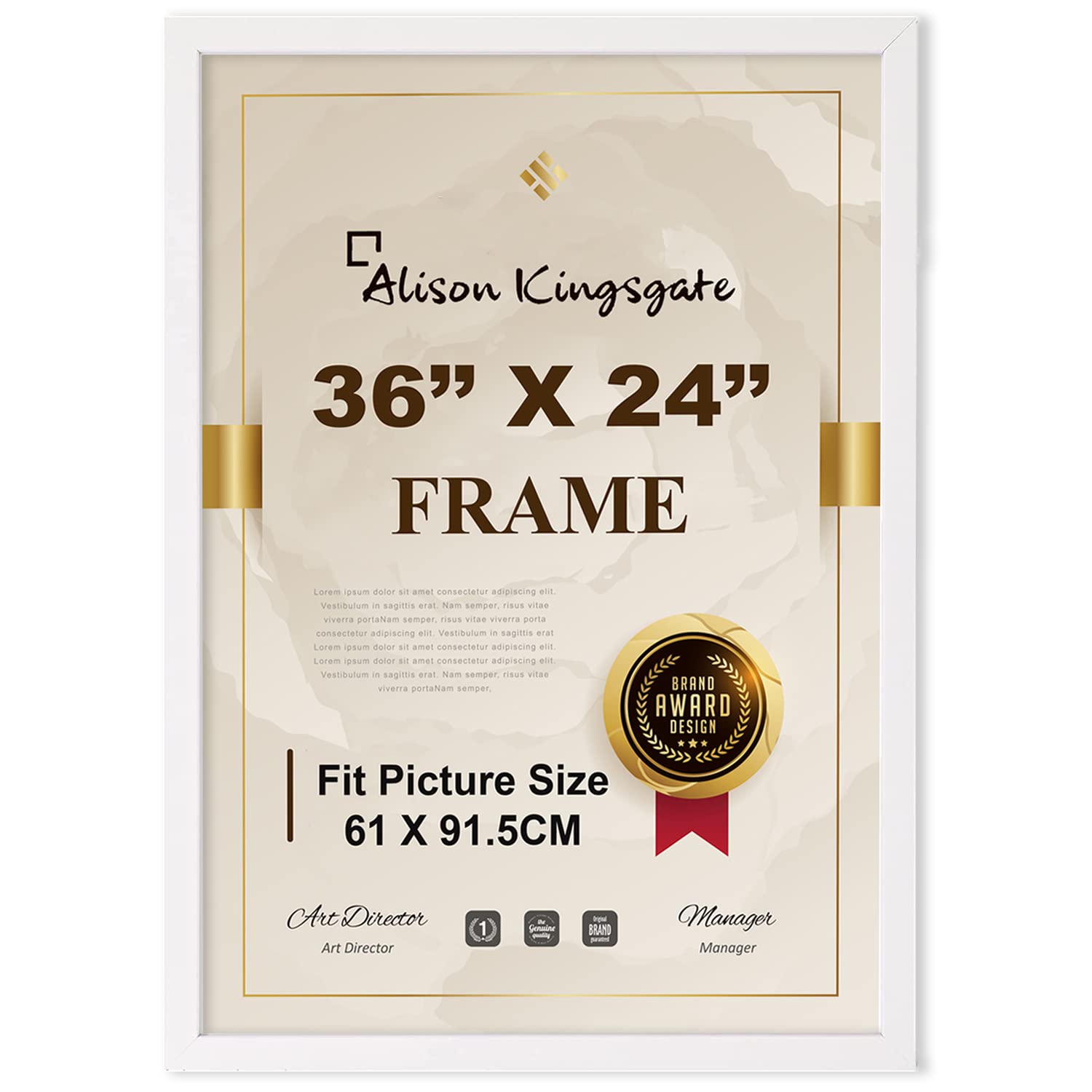 Buy Modern White Maxi Frame 61 x 91.5cm (36 x 24 Inch) Wooden Large