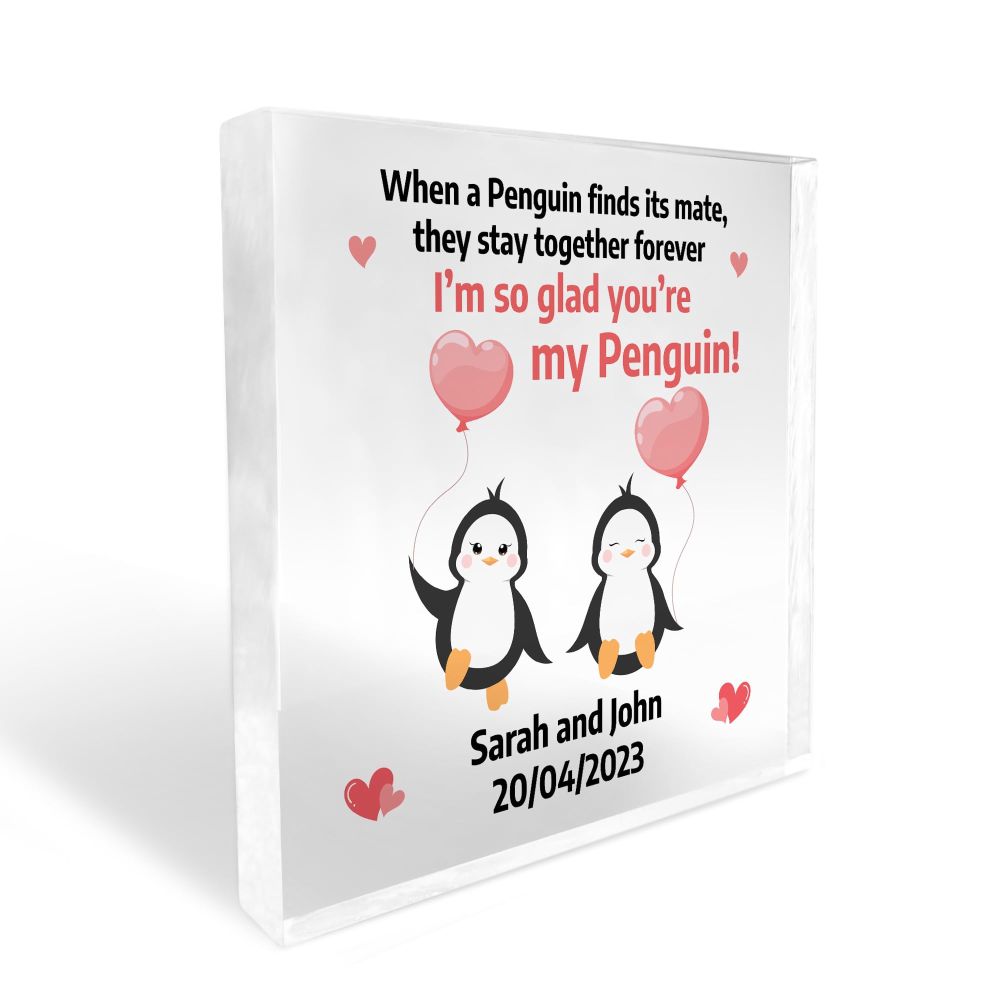 Red Ocean PERSONALISED Penguin Couple Gifts for Her Him Girlfriend Boyfriend Wife Husband Anniversary Christmas Birthday Gift Couple Gifts