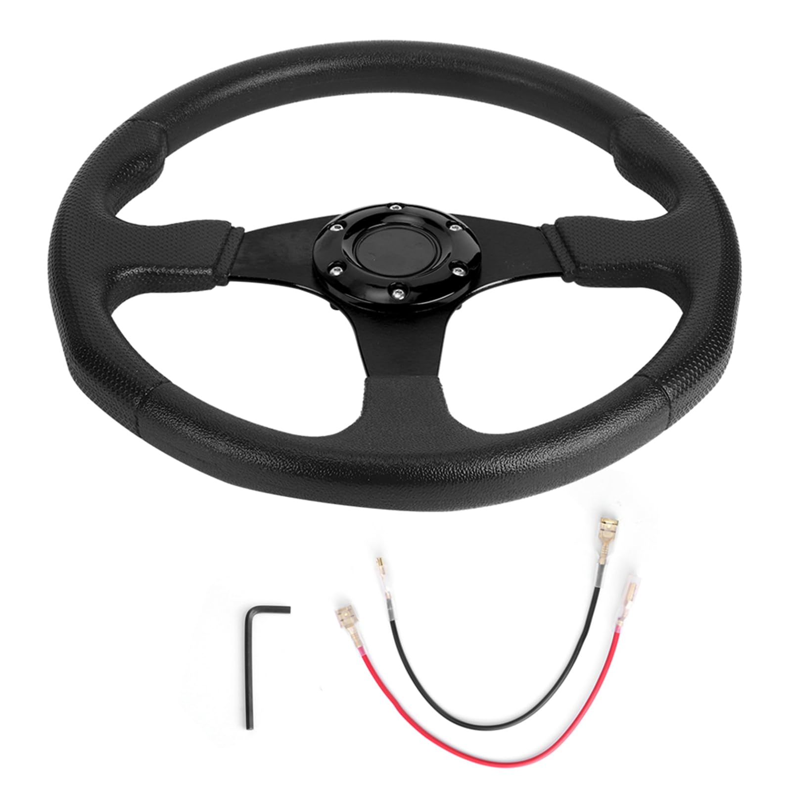 Volante de coche de carreras,volante deportivo,plato profundo,6 pernos,accesorio universal modificado,350 mm/14 pulgadas(Negro),Modificación del automóvil/modernización
