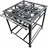 Fogão Industrial 4 Bocas 2 Simples Standard Baixa Pressão Grelhas Aço 30x30 P5 Mr Fogões