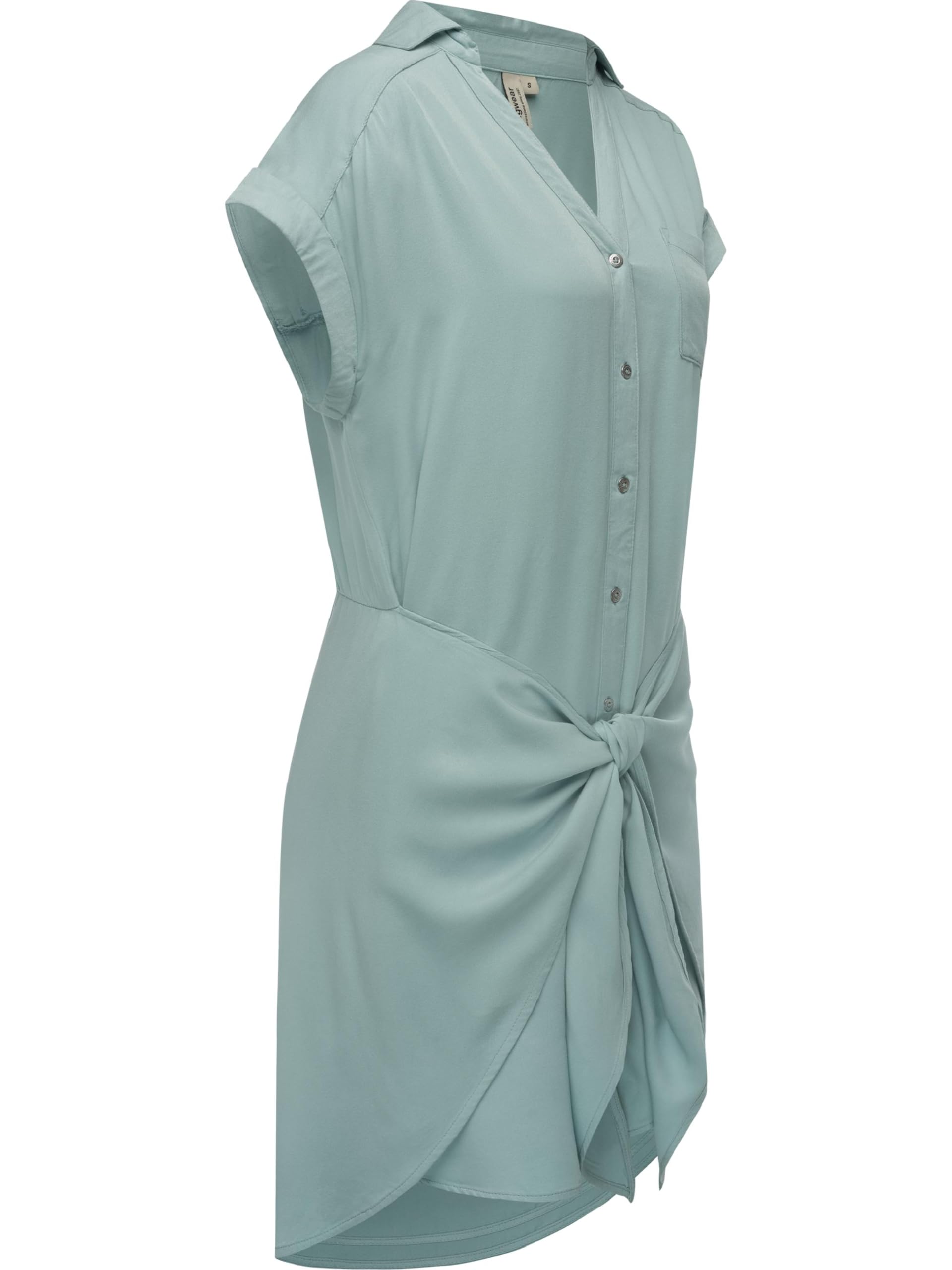 Ragwear Damen Kurzarm Sommerkleid kurzes Blusenkleid mit Taillenband und Brusttasche Bahaya YOUMODO XS-XXL