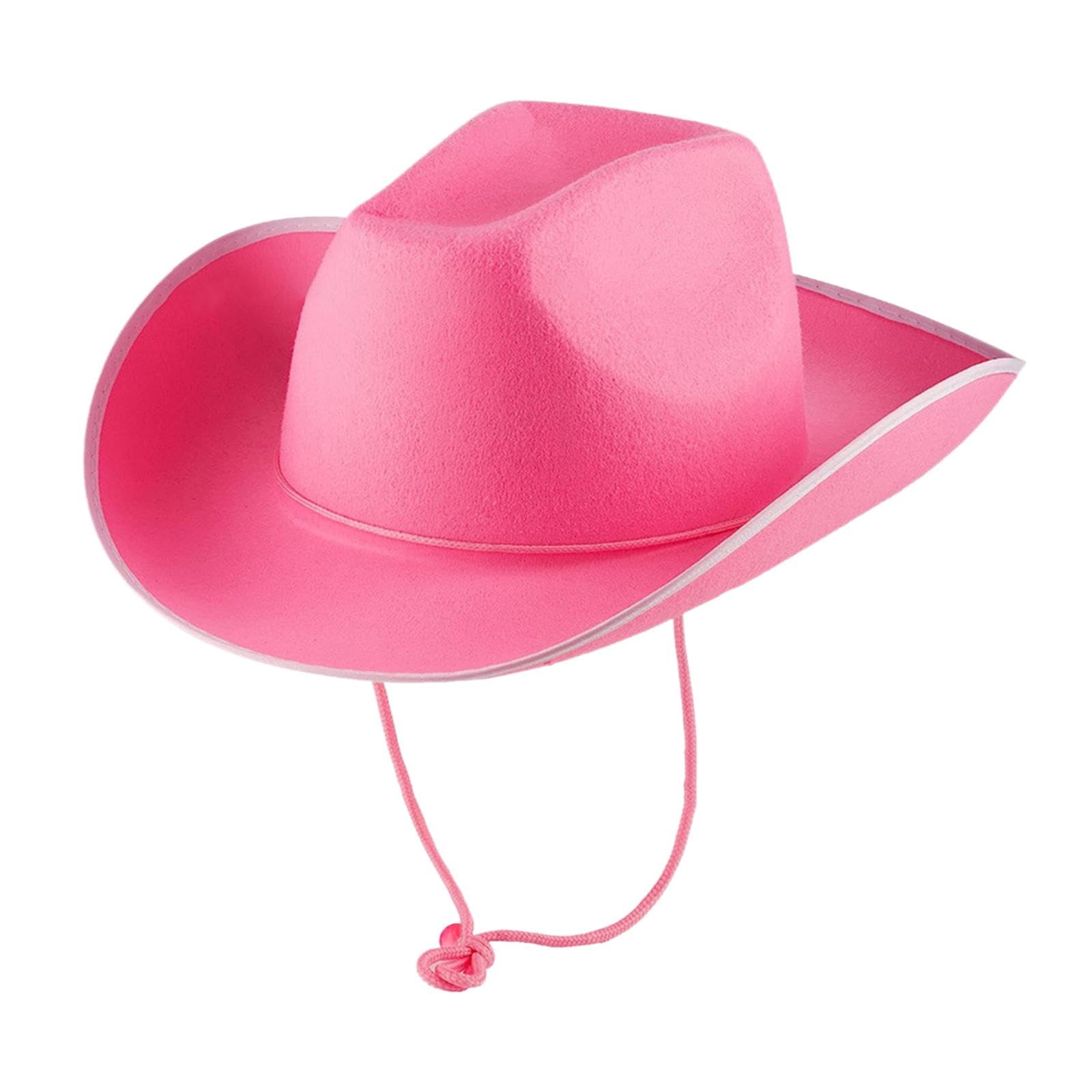 Enakshi Cowboy Hat Warped Cowgirl Hats for Stage Performance Unisex Adults Men Women pink| Clothing, Shoes & Accessories|Womens Accessories|Hats-image-0